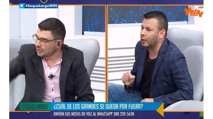 Juan Felipe Cadavid y Daniel Pérez, periodistas y panelistas del programa 'Saque Largo', de Win Sports.