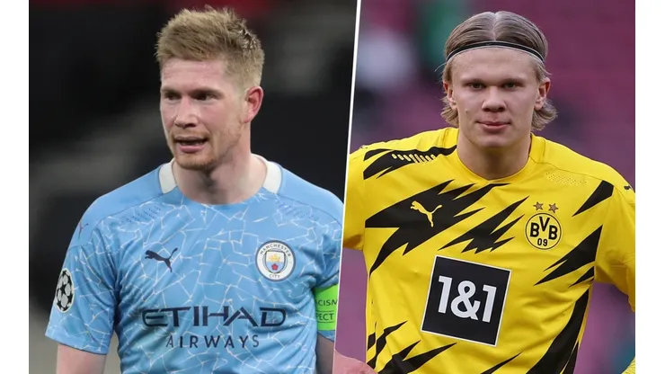Kevin de Bruyne y Erling Haaland, UEFA Champions League (Fotos: Getty Images)