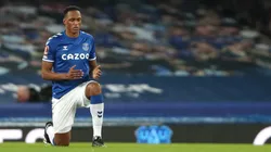Yerry Mina, defensor colombiano del Everton en Inglaterra.