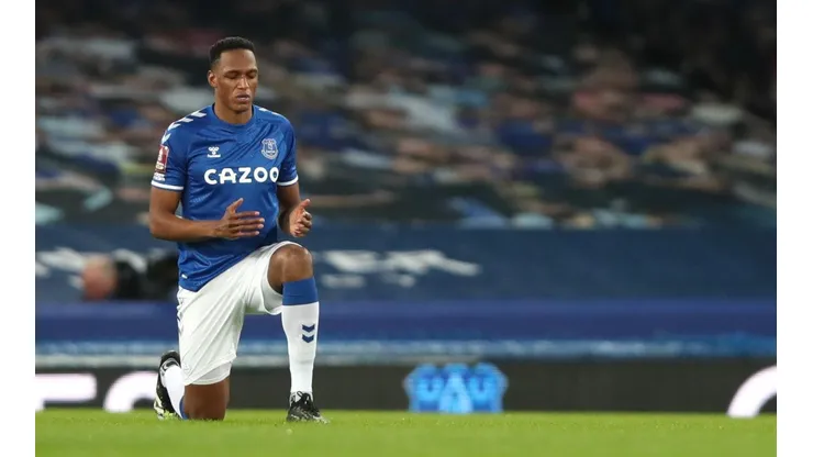 Yerry Mina, defensor colombiano del Everton en Inglaterra.