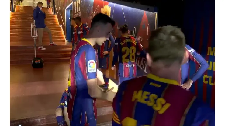 Video: Messi se puso en modo líder y en 20 segundos motivó al Barcelona en el túnel