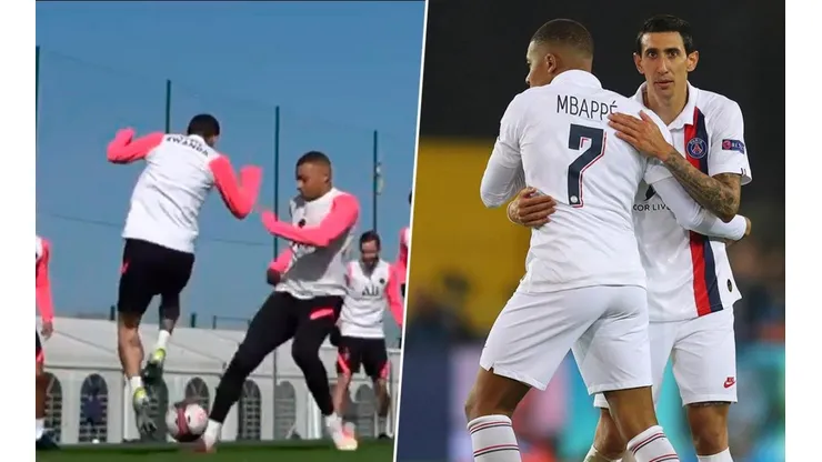 Video: Di María humilló a Mbappé con un caño espectacular