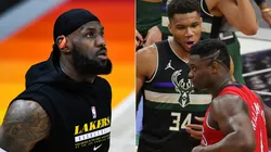 LeBron James, Giannis Antetokounmpo y Zion Williamson