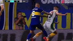 El toque de Marcos Rojo a Adonis Frías.