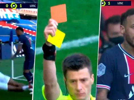 Expulsaron a Neymar con PSG: el árbitro cobró lateral y él le pegó a un rival