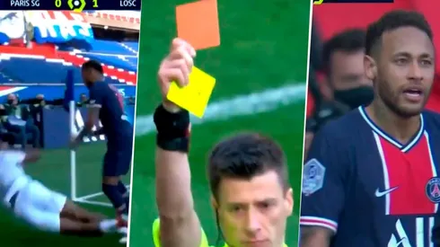 Expulsaron a Neymar con PSG: el árbitro cobró lateral y él le pegó a un rival