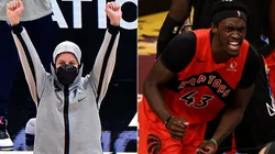 Stephen Curry y Pascal Siakam