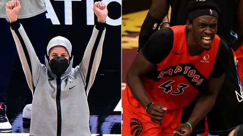 Stephen Curry y Pascal Siakam