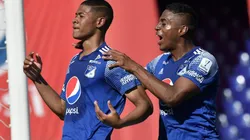 Diego Abadía y Emerson Rodríguez, figuras con Millos en el clásico ante América en Cali.
