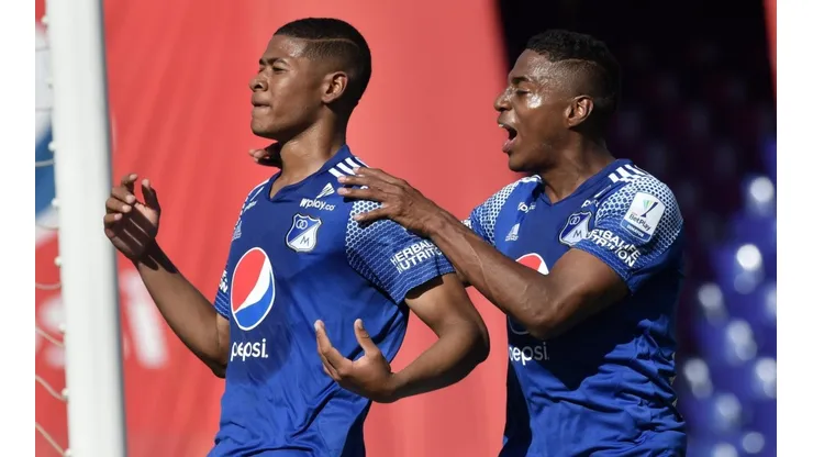 Diego Abadía y Emerson Rodríguez, figuras con Millos en el clásico ante América en Cali.