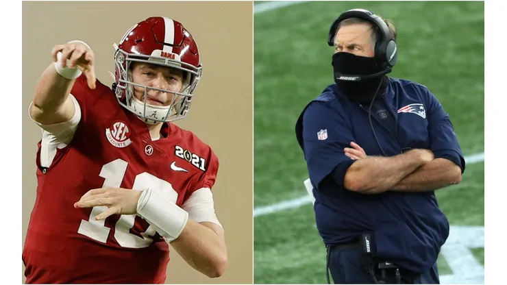 Mac Jones y Bill Belichick