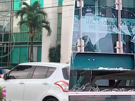 Video: hinchas del Cali agarraron a piedra la sede administrativa del club