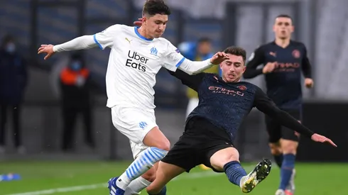 Balerdi durante un partido de Olympique de Marsella.