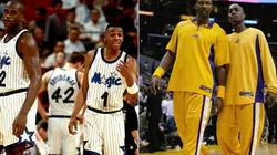 Shaquille O'Neal, Penny Hardaway, Karl Malone y Gary Payton