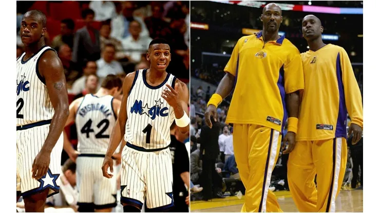 Shaquille O'Neal, Penny Hardaway, Karl Malone y Gary Payton