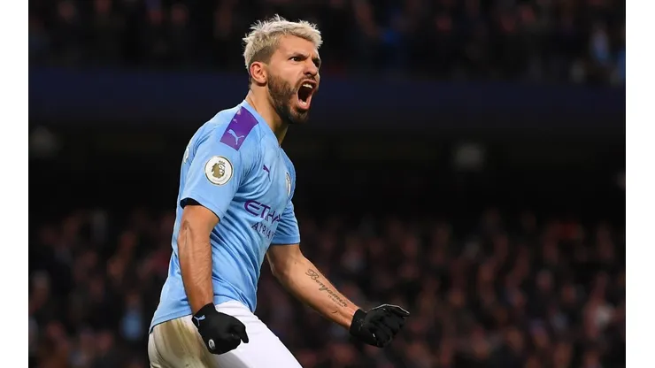 Sergio Agüero gritando un gol en Manchester City, una imagen repetida.