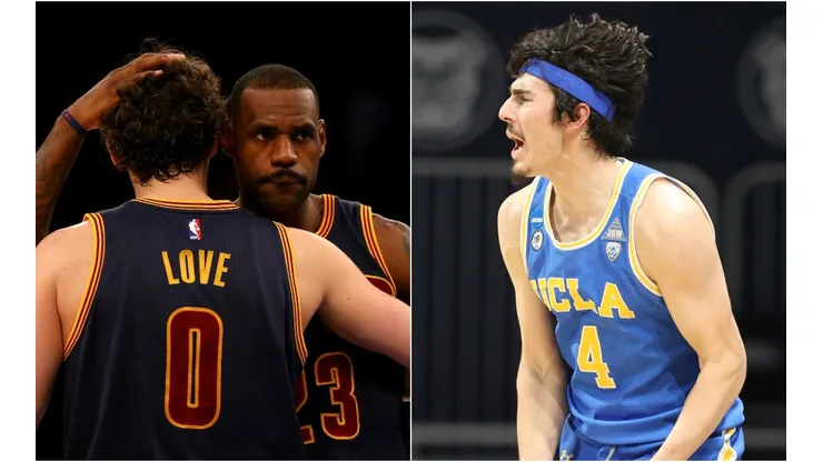 Kevin Love, LeBron James y Jaime Jaquez Jr.