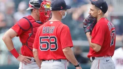 Dave Bush, Kevin Plawecki y Nathan Eovaldi