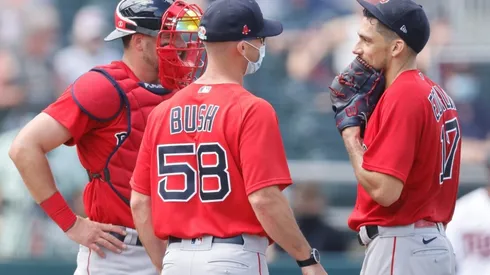 Dave Bush, Kevin Plawecki y Nathan Eovaldi