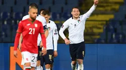 La celebración de Andrea Belotti en el 1-0 parcial.