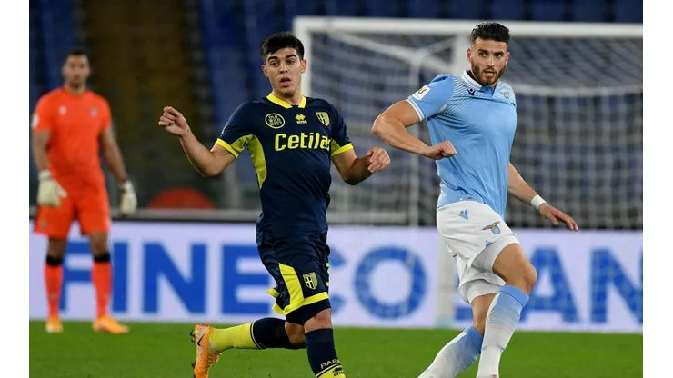 Juan Brunetta durante un partido de Parma.