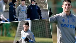 James Rodríguez se recuperó y volvió a entrenar con el Everton en Inglaterra.