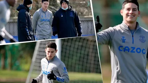 James Rodríguez se recuperó y volvió a entrenar con el Everton en Inglaterra.
