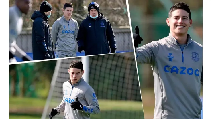 James Rodríguez se recuperó y volvió a entrenar con el Everton en Inglaterra.