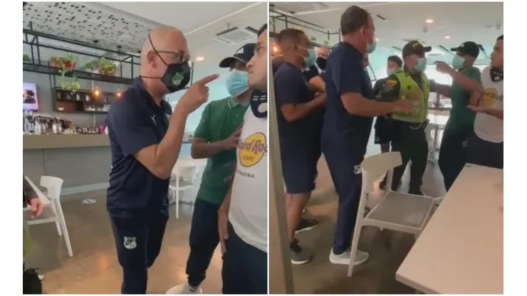 Video: entrenador del Deportivo Cali por poco se va a puños con hinchas 'Azucareros'