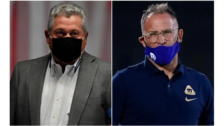 Víctor Vucetich y Andrés Lillini, entrenadores de Chivas y Pumas.