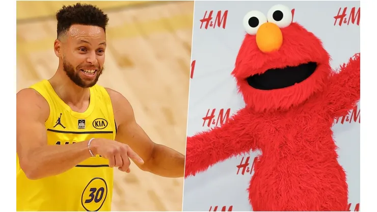 Stephen Curry y Elmo, de Plaza Sésamo