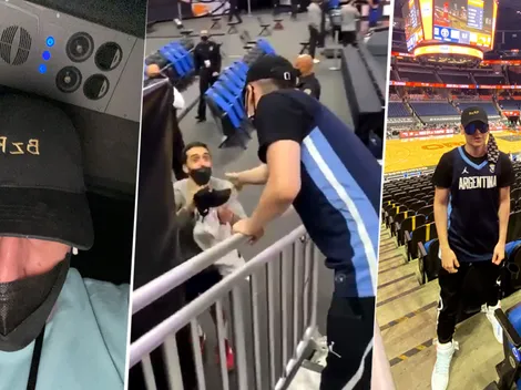 Video: Bizarrap fue a ver a Facundo Campazzo y le regaló la famosa visera