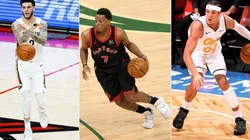 Lonzo Ball, Kyle Lowry y Aaron Gordon