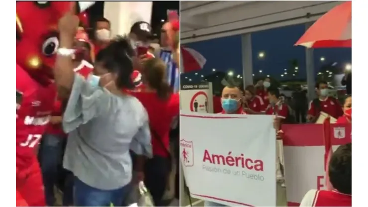 A pura fiesta: así fue el recibimiento al plantel de América de Cali femenino
