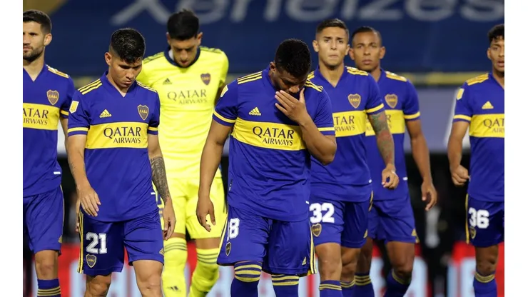 Así se retiraron los jugadores de Boca del campo de juego.
