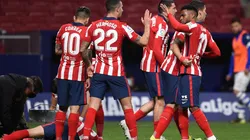 El festejo de los jugadores de Atlético de Madrid.