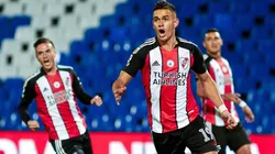 Rafael Santos Borré, el gran goleador del partido.