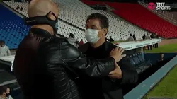 Es un genio: Gallardo fue a saludar al Gallego Méndez y lo trolleó frente a las cámaras