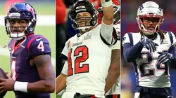 Deshaun Watson, Tom Brady y Stephon Gilmore