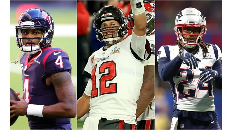 Deshaun Watson, Tom Brady y Stephon Gilmore