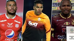 Duván Vergara, Radamel Falcao y Jaminton Campaz.