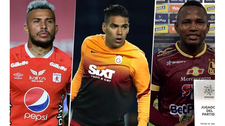 Duván Vergara, Radamel Falcao y Jaminton Campaz.