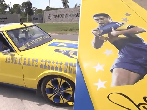 Nada más 'Esto es Boca': un hincha cayó al entrenamiento con un auto 100% xeneize