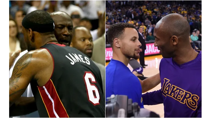 Michael Jordan, LeBron James, Stephen Curry y Kobe Bryant