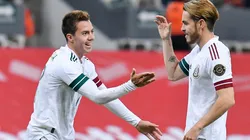 Sebastián Córdova celebra su gol con México Sub-23