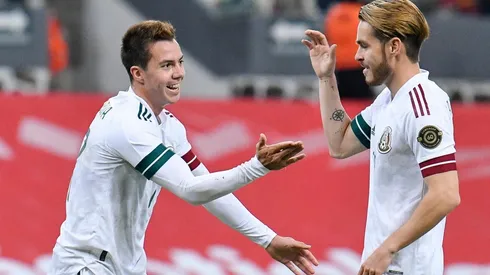 Sebastián Córdova celebra su gol con México Sub-23