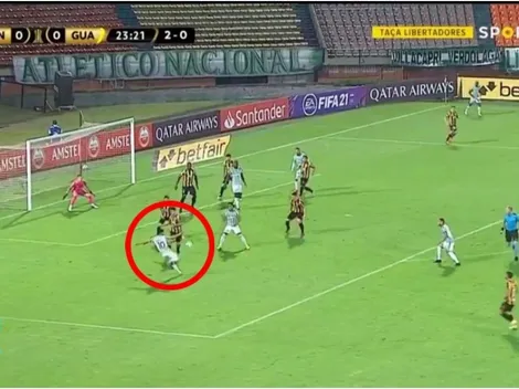 Pecho y volea: golazo del 'Rifle' Andrade para poner a Nacional en ventaja sobre Guaraní