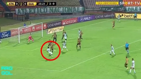 Pecho y volea: golazo del 'Rifle' Andrade para poner a Nacional en ventaja sobre Guaraní