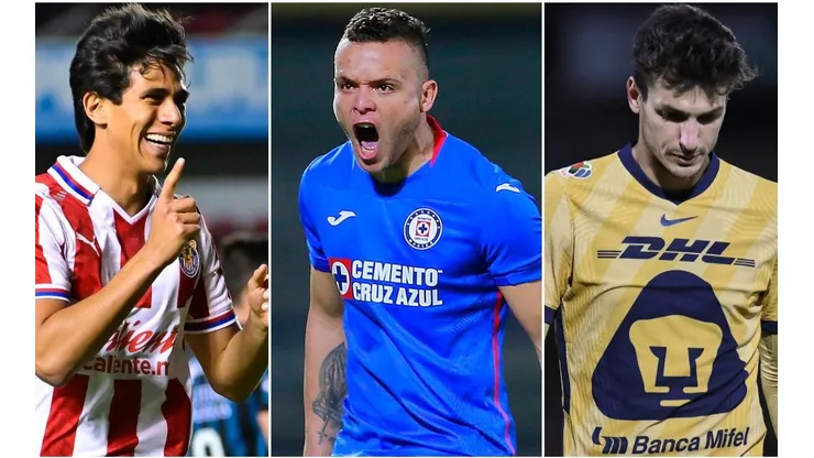 Cruz Azul, Chivas y Pumas, grandes de la Liga MX.