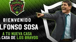 Alfonso Sosa fue presentado como DT de Juárez en sustitución de Luis Fernando Tena.